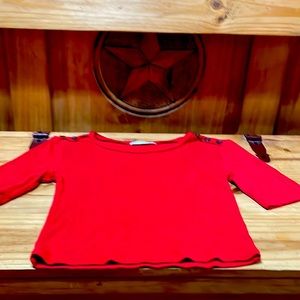 Red rubbed with buttons on the shoulder